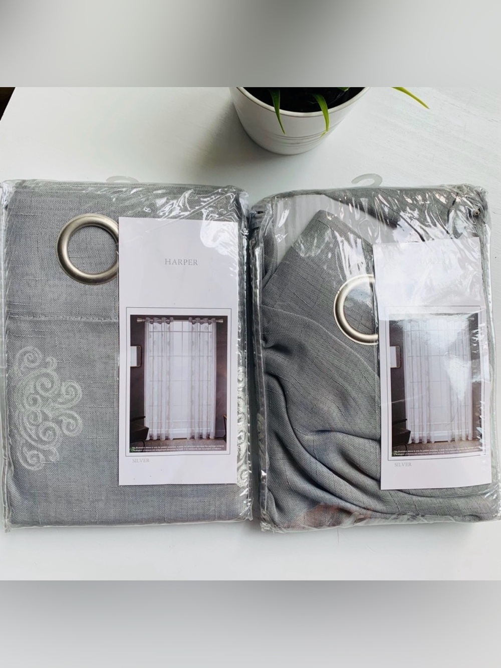 HARPER Canora Grey Noyes Sheer Grommet Curtains Panels Pair 2 54 x 84 NEW NIP